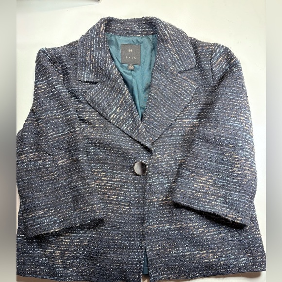 The Sak Navy and White Textured Blazer - Picture 1 of 2